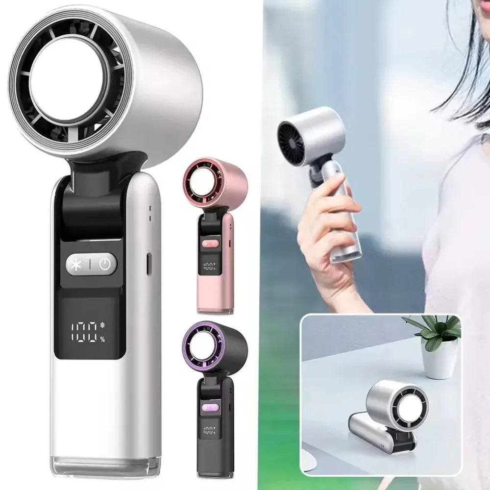 K-801 High-Speed Handheld Fan with LED Light
