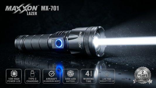 Maxxon MX-701 Lazer Rechargeable Flashlight with Zoom Technology